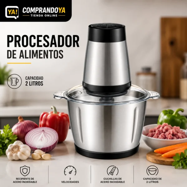 Procesador de Alimentos Molino de Carne 2 Litros